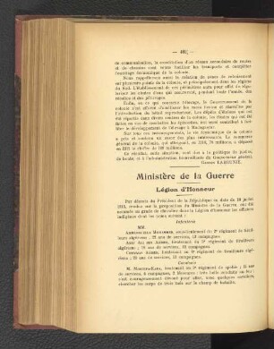 Ministère de la Guerre. L'Egion d'Honneur.