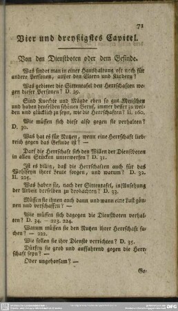 Vier und dreyßigstes Capitel. Von den Dienstboten oder dem Gesinde