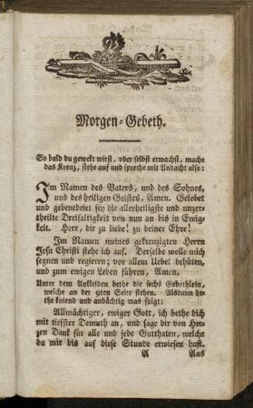 Morgen-Gebeth. - Beicht-Gebethe.