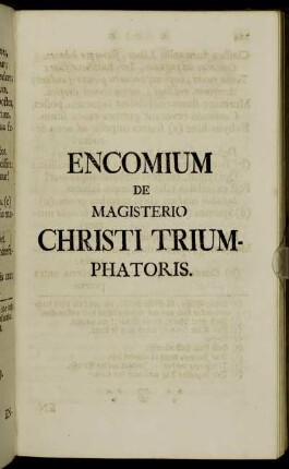Encomium de magisterio Christi triumphatoris.