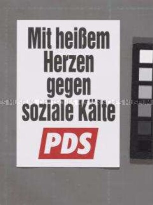 Aufkleber der PDS zur Wahl des Berliner Abgeordnetenhauses 1995
