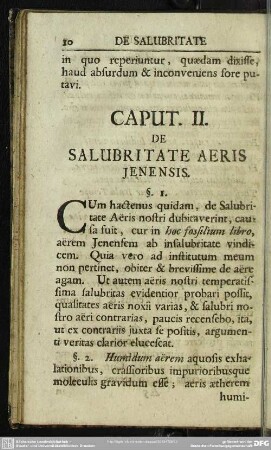 Caput II. De Salubritate Aeris Jenensis