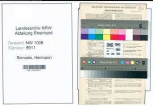 Entnazifizierung Hermann Servaes , geb. 15.03.1903 (Sattler)