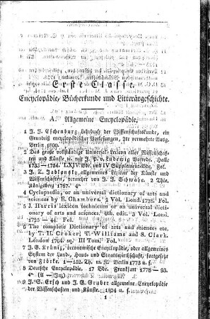 A. Allgemeine Encyclopädie.