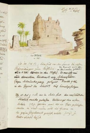 39r-41r 14.X.-17.X.1883 el-Gjof - Nefud, mit aquarellierten Zeichnungen