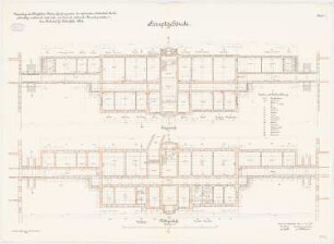 Königliches Materialprüfungsamt, Berlin-Lichterfelde: Hauptgebäude. Grundrisse Keller- und Erdgeschoss 1:100
