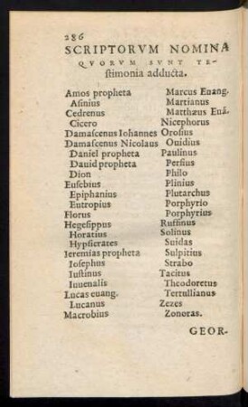 Scriptorum Nomina Quorum Sunt Testimonia adducta.