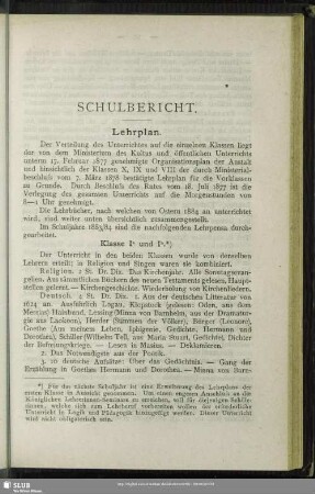 Schulbericht