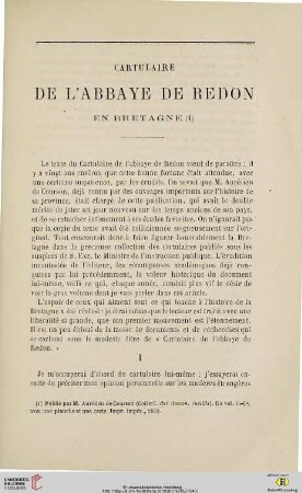 N.S. 7.1863: Cartulaire de l'abbaye de Redon en Bretagne