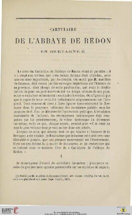 N.S. 7.1863: Cartulaire de l'abbaye de Redon en Bretagne