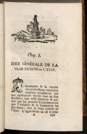 Chap. I. Idée générale de la Vraie Richesse de l´Etat.