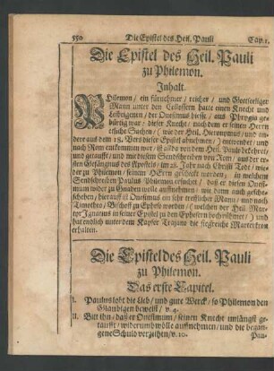 Die Epistel des Heil. Pauli zu Philemon
