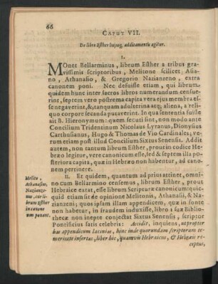 Caput VII. De libro Esther huiusque additamentis agitur.