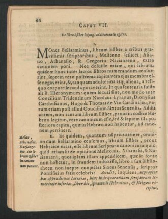 Caput VII. De libro Esther huiusque additamentis agitur.