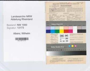 Entnazifizierung Wilhelm Albers, geb. 24.09.1883 (Verwaltungsgehilfe)