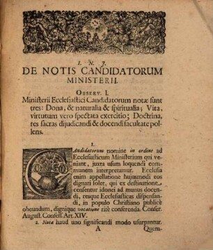 Observationes Theologicae De Notis Candidatorum Ministerii Ecclesiastici