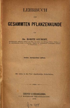 Lehrbuch der gesammten Pflanzenkunde