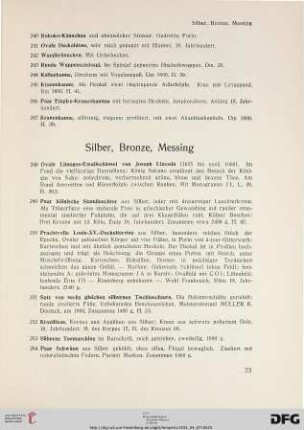 Silber, Bronze, Messing (Nr. 248-277)