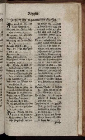 Register der abgehandelten Sachen.