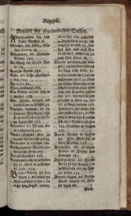 Register der abgehandelten Sachen.