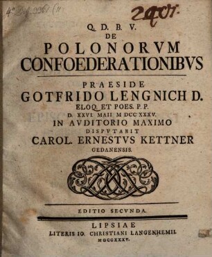 De Polonorum Confoederationibus