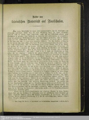 Ueber den lateinischen Unterricht auf Realschulen