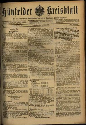 Ausgabe vom Donnerstag, den 04. Juli 1918.