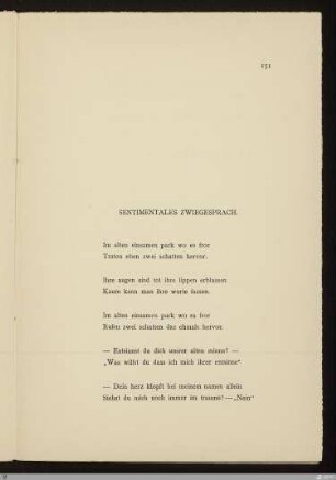 Sentimentales Zwiegespräch