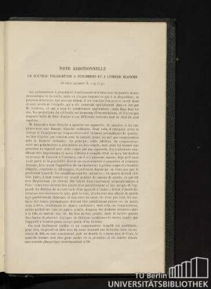 Note additionnelle. Le nouveau polarimètre a pénombres et a lumière blanche