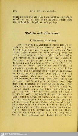 Nudeln und Maccaroni