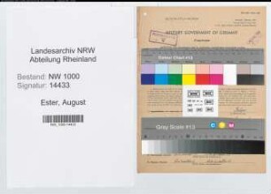 Entnazifizierung August Ester, geb. 21.11.1900 (Sekretaer)