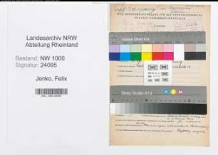 Entnazifizierung Felix Jenko, geb. 11.12.1899 (Bergmann)