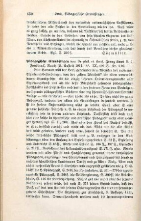 650-651 [Rezension] Krus, Franz, Pädagogische Grundfragen