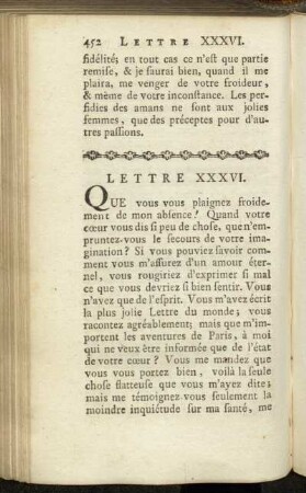Lettre XXXVI. - Lettre XLI.