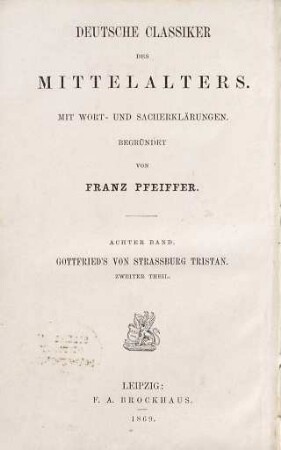 Gottfried's von Straßburg Tristan, 2