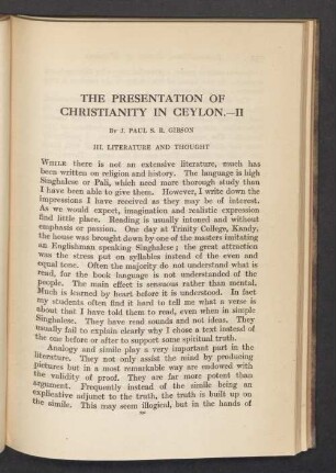 The presentation of christianity in Ceylon.—II