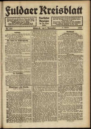 Ausgabe vom Mittwoch, den 05. November 1919.