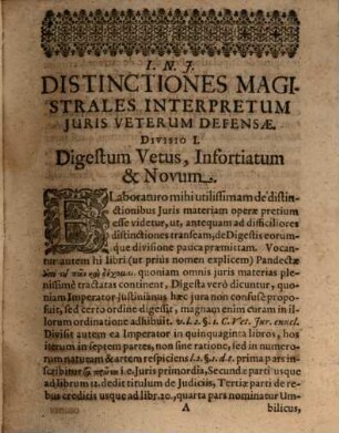 Disp. iur. continens veterum iuris interpretum distinctiones, quas magistrales vulgo appellant, approbatas