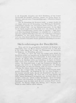 Stichverletzungen der Bauchhöhle.