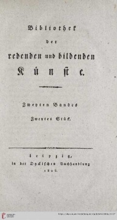 Zweyten Bandes zweytes Stück