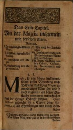 Unterricht von der Magia Naturali