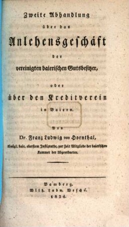 Über das Anlehensgeschäft der vereinigten baierischen Gutsbesitzer, oder Über den Kreditverein in Baiern, 2