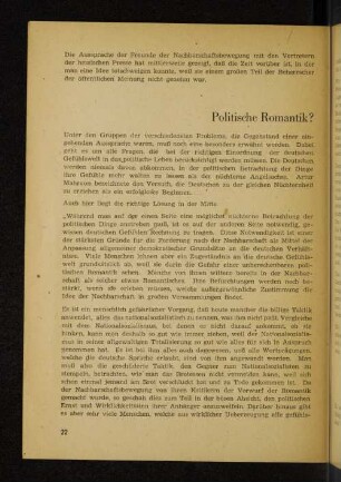 Politische Romantik?