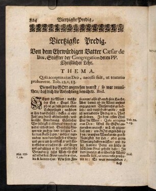 824-851, Viertzigste Predig. Von dem Ehrwuerdigen Vatter Caesar de Bus, ...