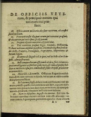 De Officiis Veterum, & praecipue eorum qui toti exercitui praesunt