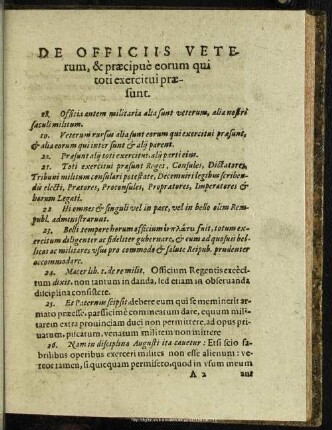De Officiis Veterum, & praecipue eorum qui toti exercitui praesunt
