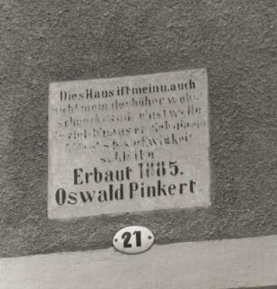 Gedenktafel zur Erbauung