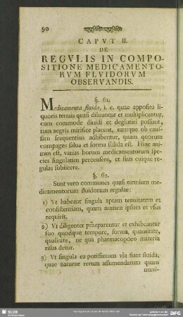 Caput II. De Regulis In Compositione Medicamentorum Fluidorum Observandis
