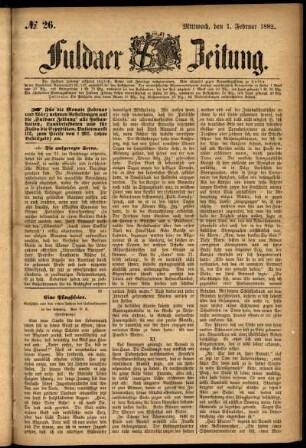 Ausgabe vom Mittwoch, den 01. Februar 1882.