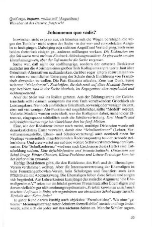 Johanneum quo vadis?